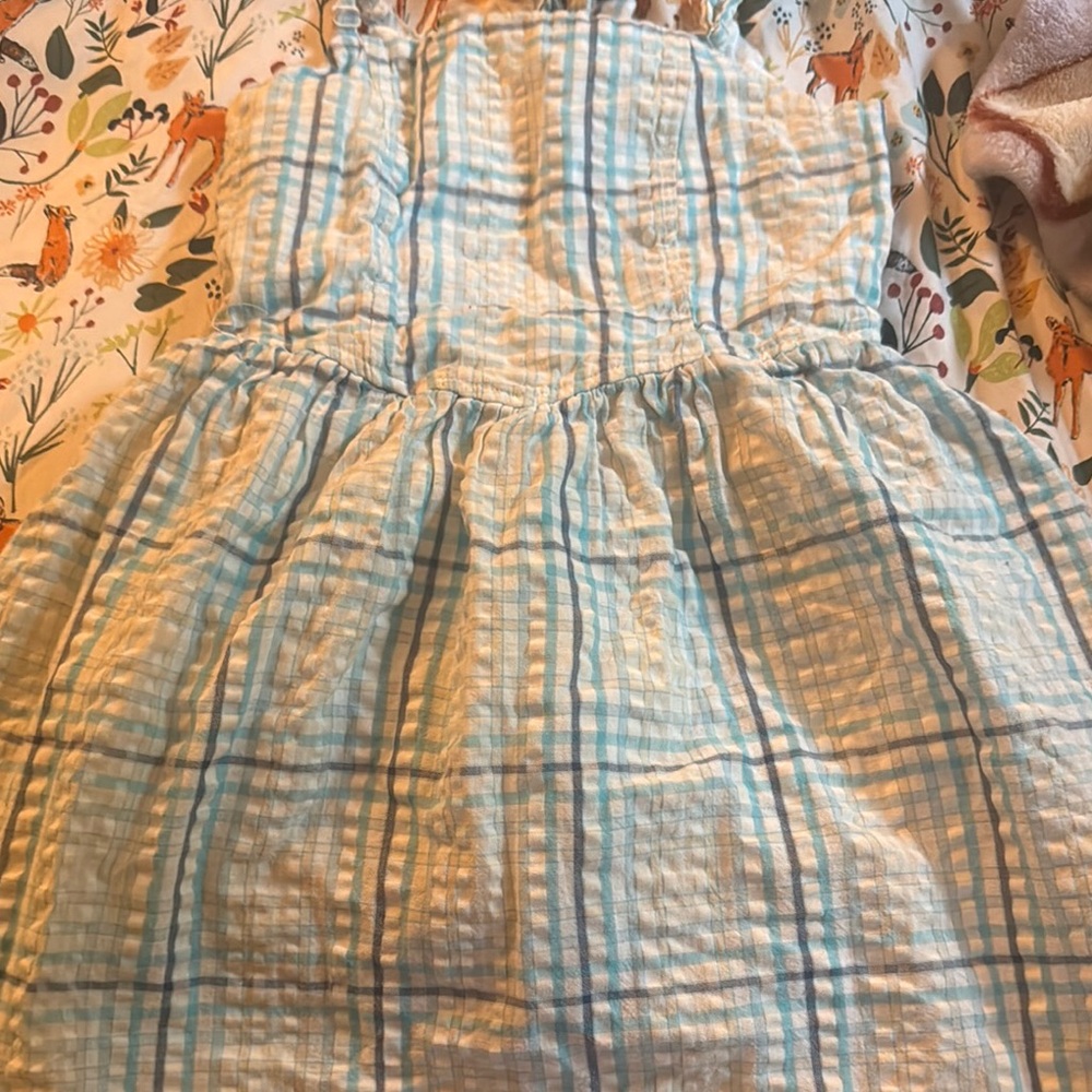 Charming Blue Plaid Kids Dress